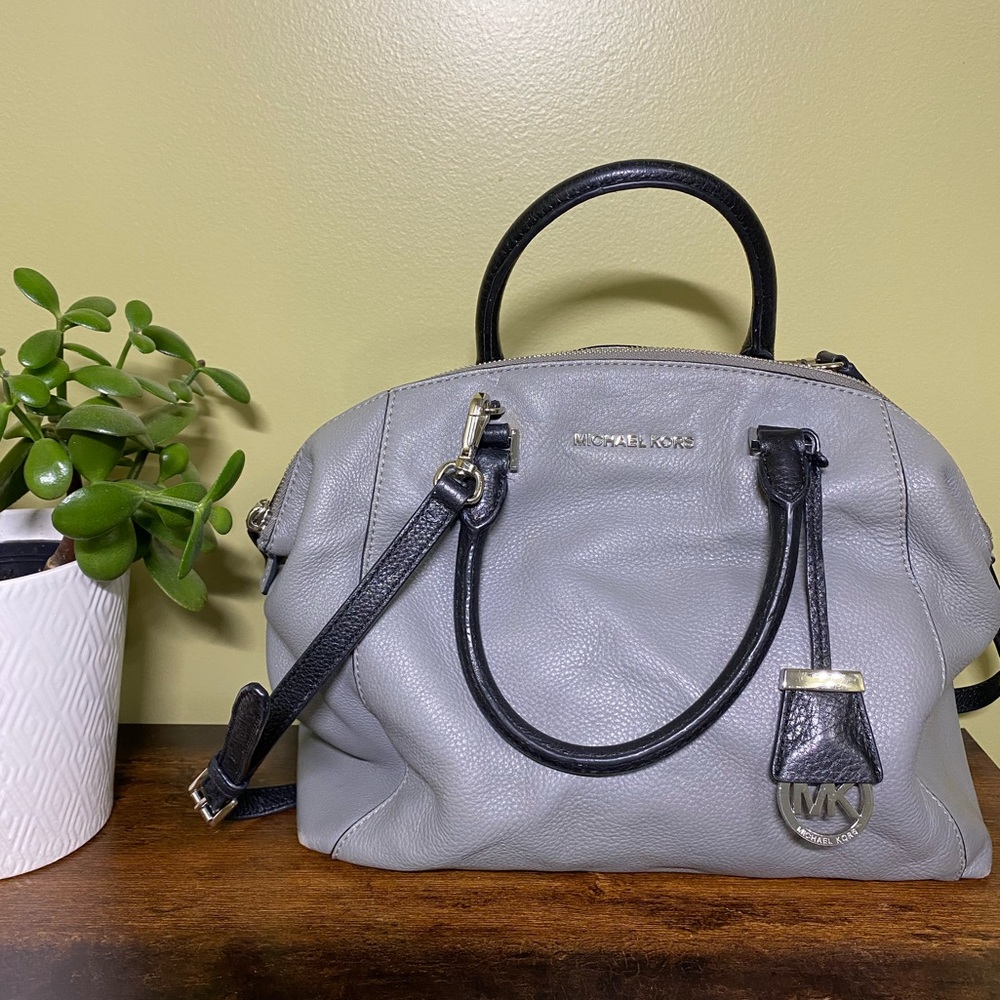 Michael Kors Gray & Black Satchel